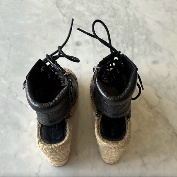 Kenneth Cole New York Omelia Black leather platform Sandal Bootie Wedge size 6.5 - Picture 4 of 6